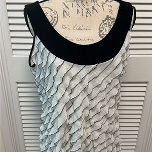 Elegant Black and White Ruffle Top